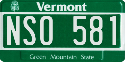 VT license plate NSO581