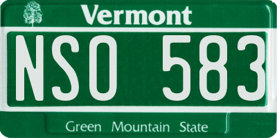 VT license plate NSO583