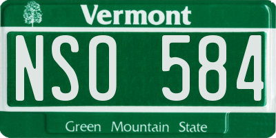 VT license plate NSO584
