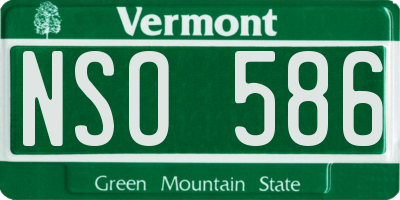 VT license plate NSO586