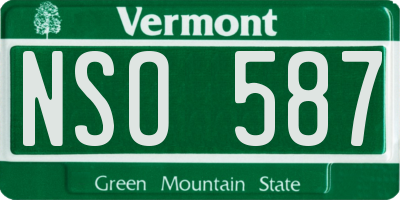 VT license plate NSO587