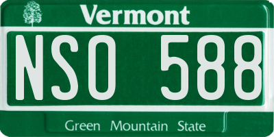 VT license plate NSO588