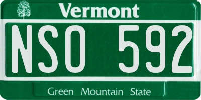 VT license plate NSO592