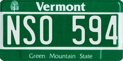 VT license plate NSO594