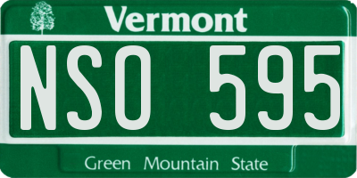 VT license plate NSO595