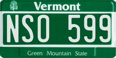 VT license plate NSO599