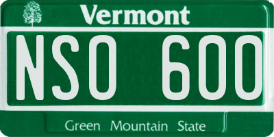 VT license plate NSO600