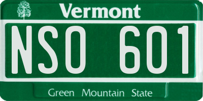 VT license plate NSO601