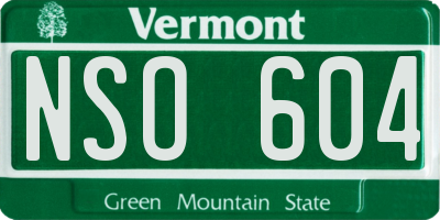 VT license plate NSO604