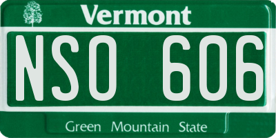 VT license plate NSO606