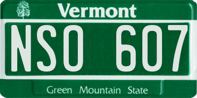 VT license plate NSO607