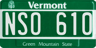 VT license plate NSO610