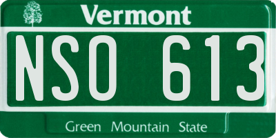 VT license plate NSO613