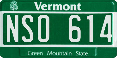 VT license plate NSO614