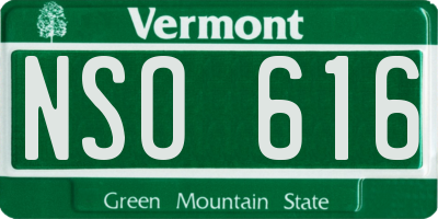 VT license plate NSO616