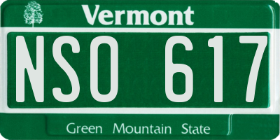 VT license plate NSO617