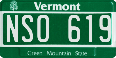 VT license plate NSO619