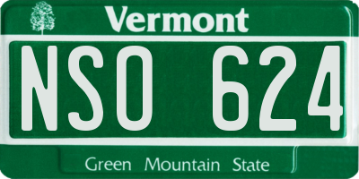 VT license plate NSO624