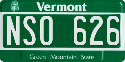 VT license plate NSO626