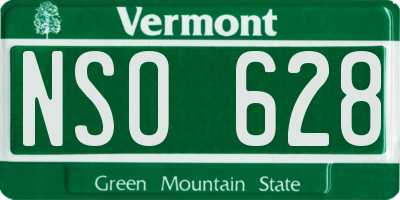 VT license plate NSO628