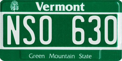 VT license plate NSO630