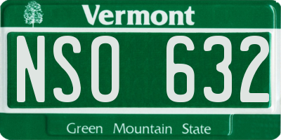 VT license plate NSO632