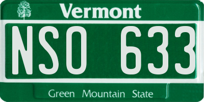 VT license plate NSO633
