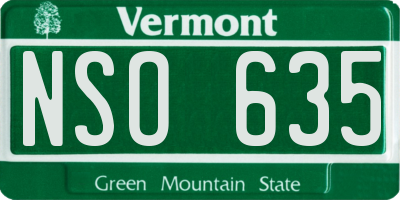 VT license plate NSO635
