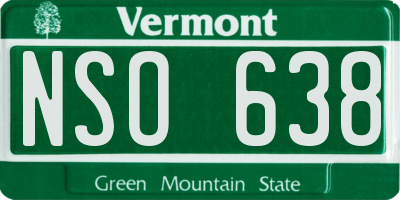 VT license plate NSO638