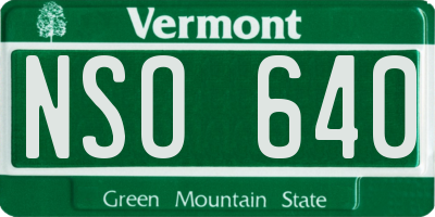 VT license plate NSO640