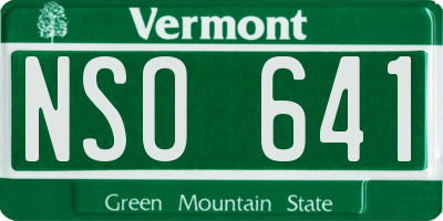 VT license plate NSO641