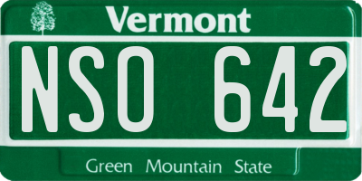 VT license plate NSO642
