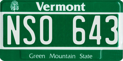VT license plate NSO643
