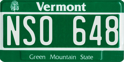 VT license plate NSO648