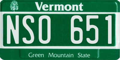 VT license plate NSO651