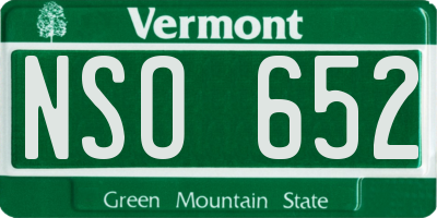 VT license plate NSO652
