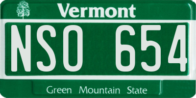 VT license plate NSO654