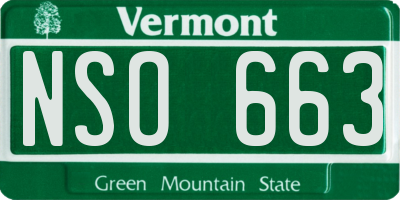 VT license plate NSO663