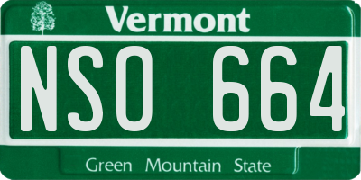 VT license plate NSO664