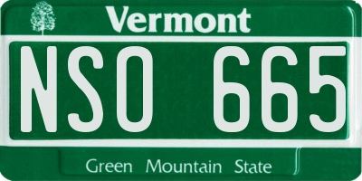 VT license plate NSO665