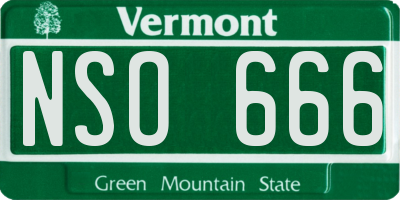 VT license plate NSO666