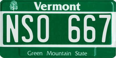 VT license plate NSO667