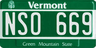 VT license plate NSO669