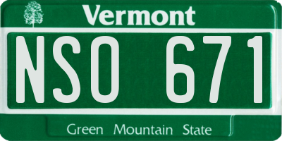 VT license plate NSO671