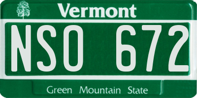 VT license plate NSO672
