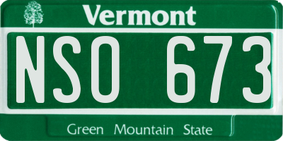VT license plate NSO673