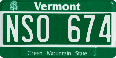 VT license plate NSO674