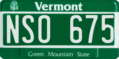 VT license plate NSO675