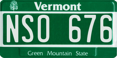 VT license plate NSO676