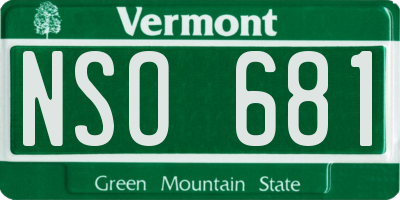 VT license plate NSO681